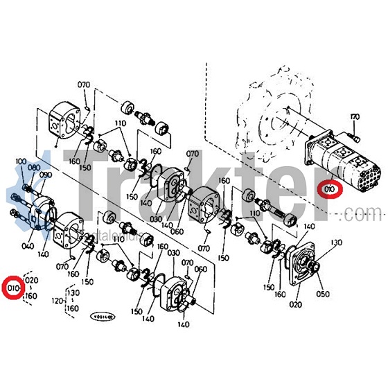 HYDRAULIC PUMP TRIPLE ORIGINAL KUBOTA 6865161110