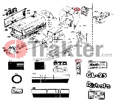 ADESIVO DISPLAY RETROMARCIA ORIGINAL KUBOTA 34070-49290 34070-49292
