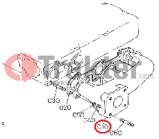 SILENCIADOR DEL TUBO DE ESCAPE KUBOTA ORIGINAL 15532-12310