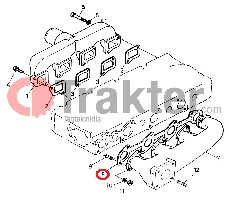 AUSPUFFFLANSCH ORIGINAL KUBOTA 19087-12360 15442-12361
