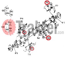 ZAPPATRICE SET BULLONE DADO ANELLO ORIGINAL KUBOTA 70461-55550 79156-62700