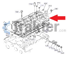 CILINDRO DE MOTOR PRINCIPAL KUBOTA ORIGINAL 1G624-03042