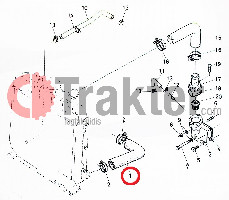 COLLAR INFERIOR PARA RADIADOR DE AGUA KUBOTA ORIGINAL 15521-72850