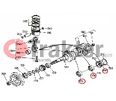 KURBELWELLENLAGER 2 (HINTEN) ORIGINAL KUBOTA 17331-23480 15221-23480 17311-23480 17311-23481