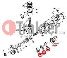 METAL CRANKPIN CRANKSHAFT 0,2 ORIGINAL KUBOTA 17311-23930 17331-23930