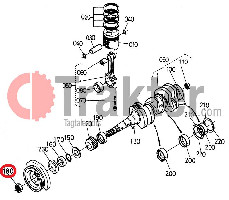 KURBELWELLE SCHRAUBENMUTTER ORIGINAL KUBOTA 15221-23360