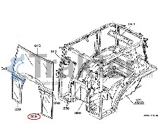 VETRO CABINA SINISTRA INFERIORE ORIGINAL KUBOTA t1045-70520