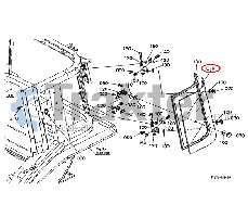 CAB GLASS LEFT REAR BY SIDE ORIGINAL KUBOTA t0290-70530 t0290-70532