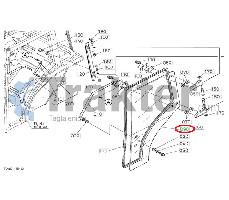 VETRO CABINA SINISTRA SINISTRA ORIGINAL KUBOTA T1155-70772
